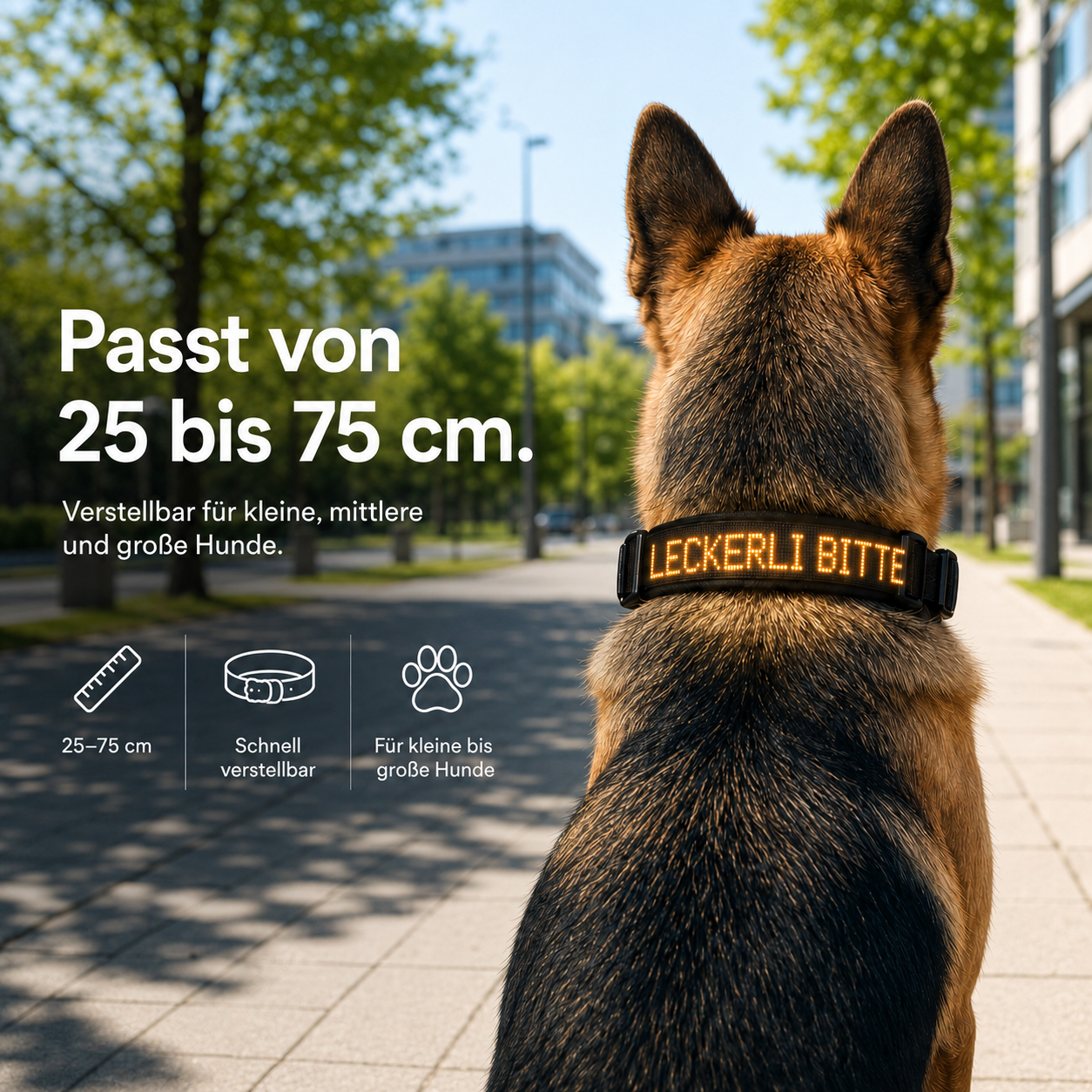 PetFlare LED-Halsband für Hunde – mit Namen & App-Steuerung